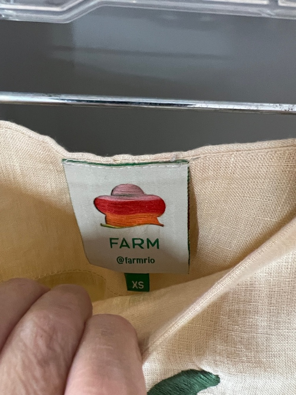 FARM Rio Cream Mini Skirt with Yellow, Green and Orange Fruit Embroidery - Picture 7 of 8